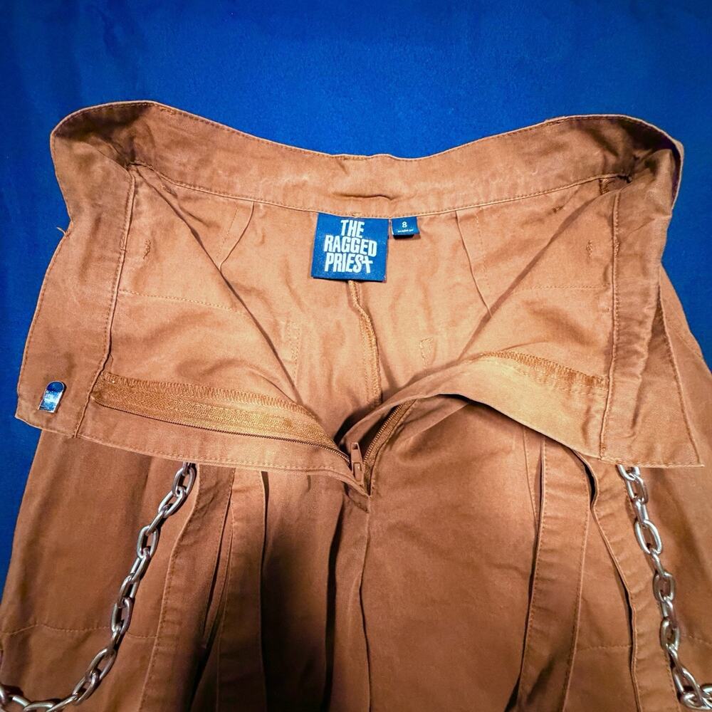 The Ragged Priest Wide Leg Cargo Pants Womens 8 Double Chain - Picture 6 of 10